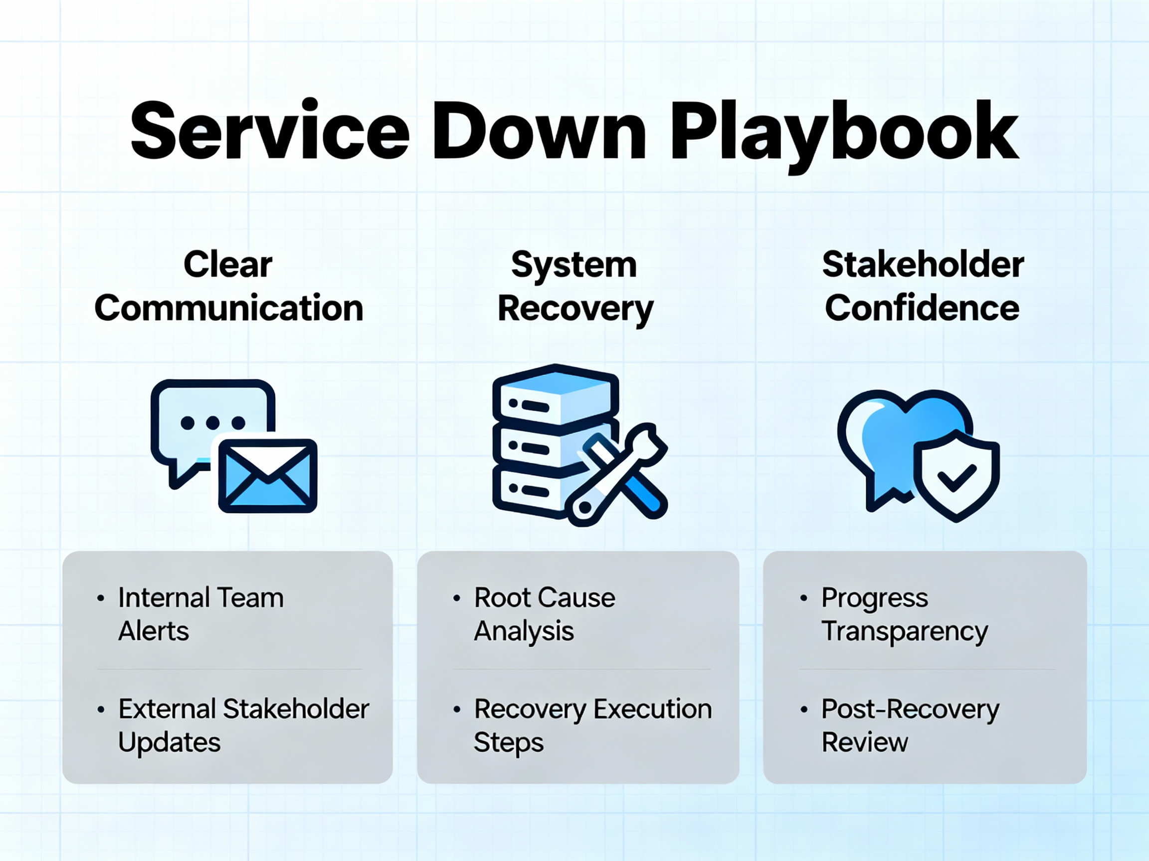 Service down communication plan on laptop